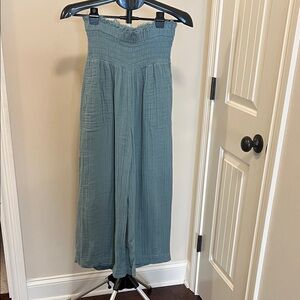 Free People Wide Leg Jumpsuit in Teal